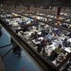 Employees work on the manufacturing line at a textile factory in Nairobi, Kenya.